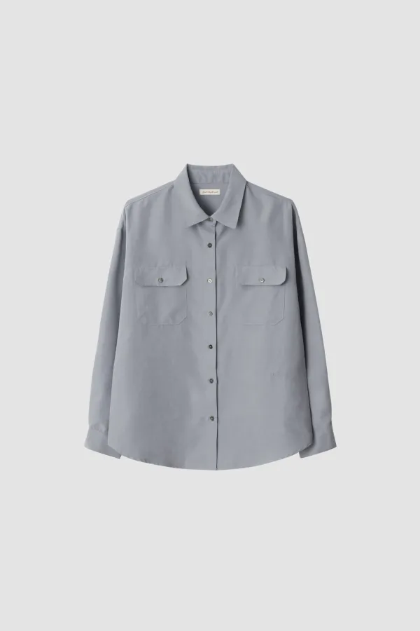 Seymour Pale Blue Suede Shirt