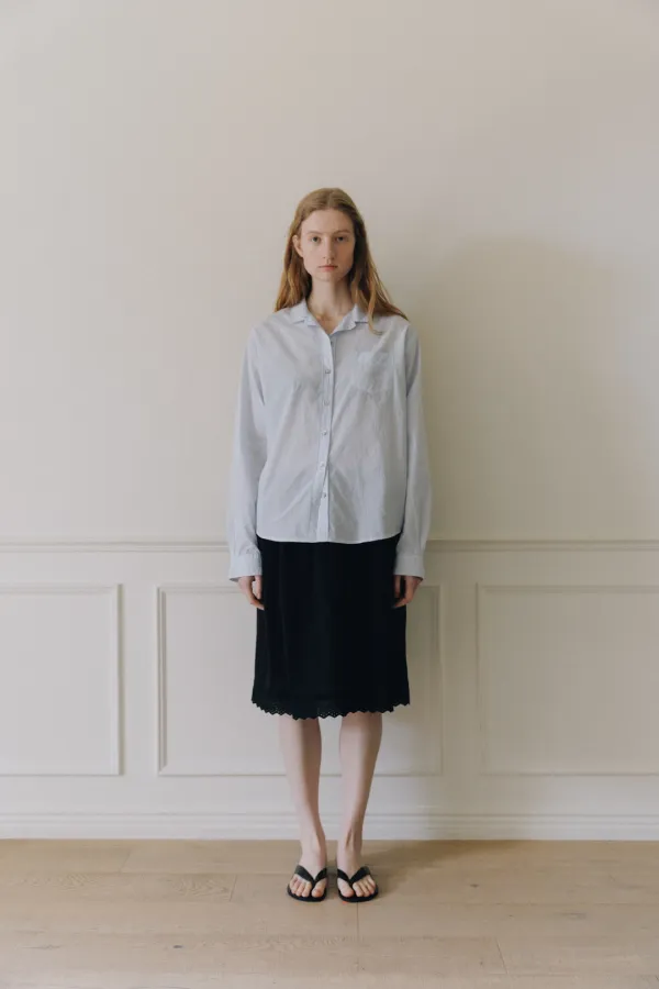 [5/29(금) 순차 발송] Muse cotton shirt (Light blue)