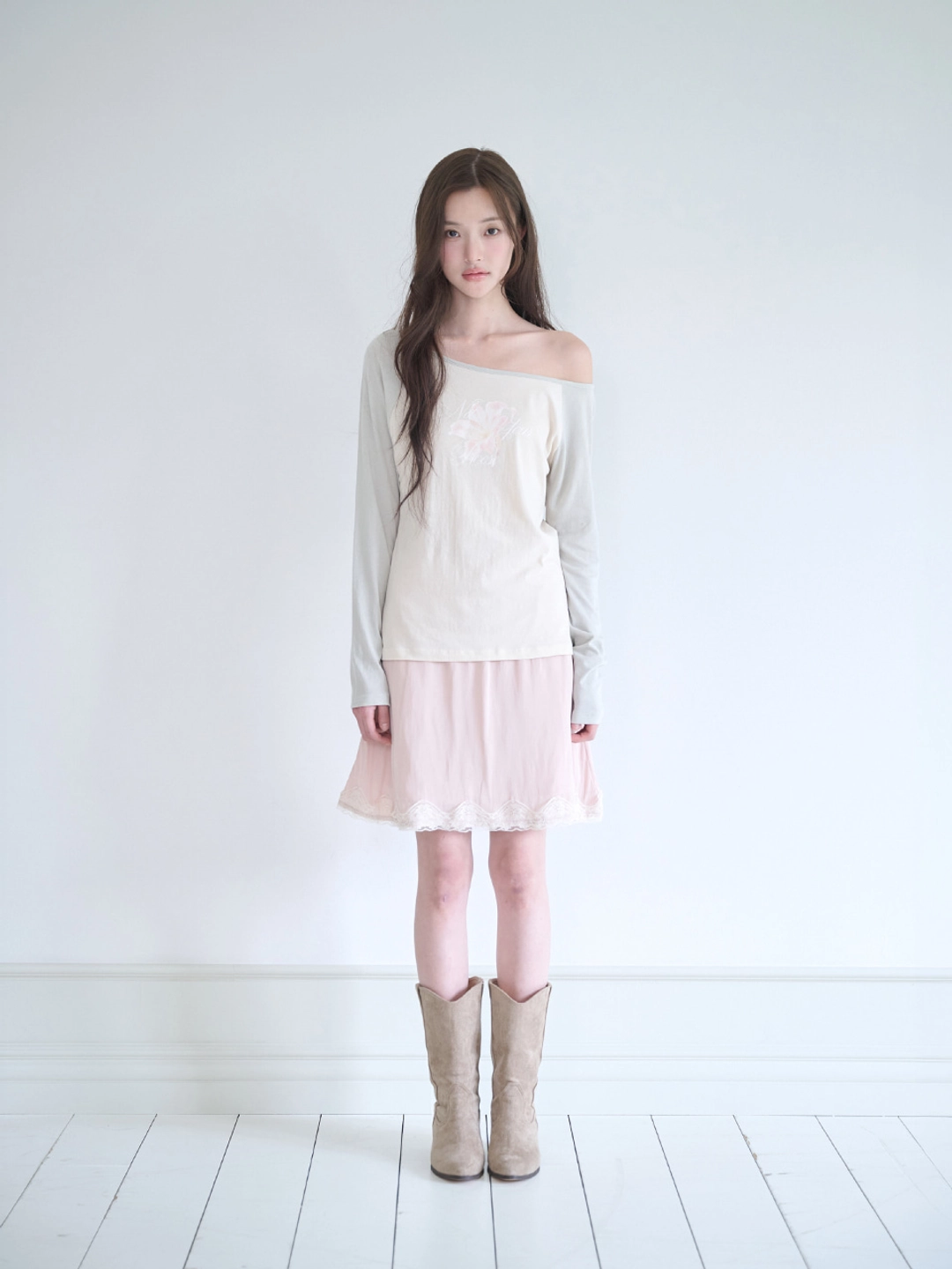 낫유어로즈 Lily one shoulder long sleeve (Gray) 상품 이미지 1
