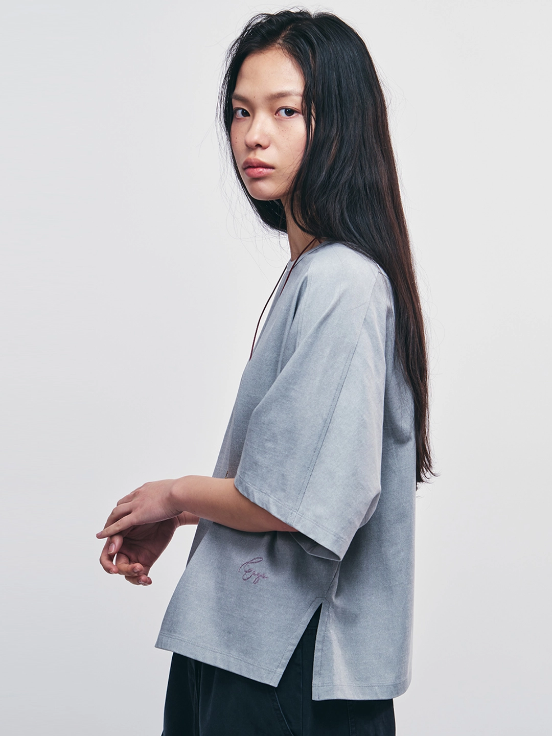 시티브리즈 피그먼트 반팔 티셔츠_GREY 상품 이미지 2
