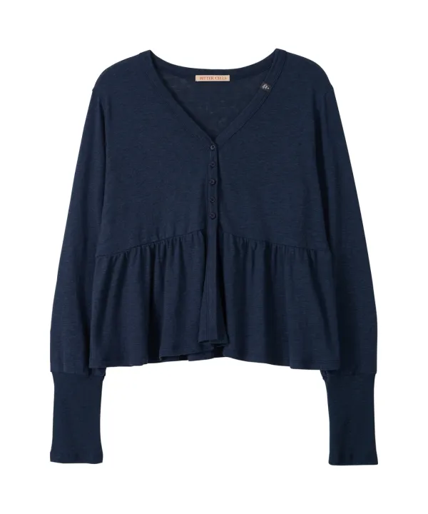 Swell V Neck Cardigan-Navy