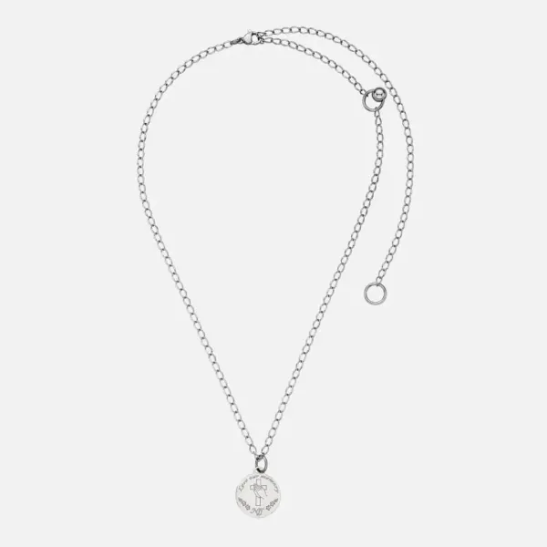 prayer coin necklace-silver
