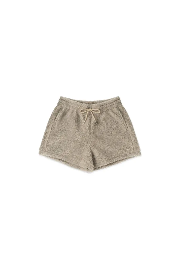 Teddy fleece shorts_mocha