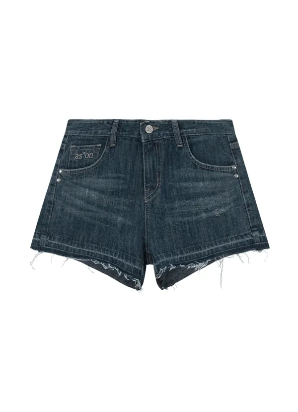 FOLD DENIM SHORT PANTS / BLUE