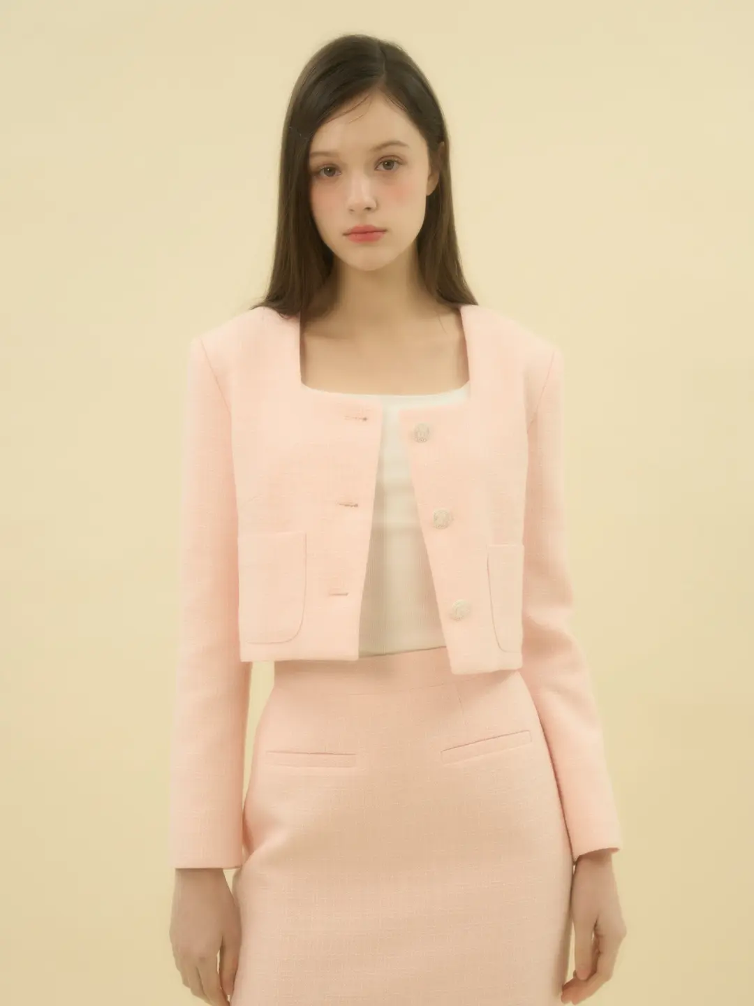 메리온 마멜 트위드 자켓[PINK]*오늘 출발 상품 이미지 2