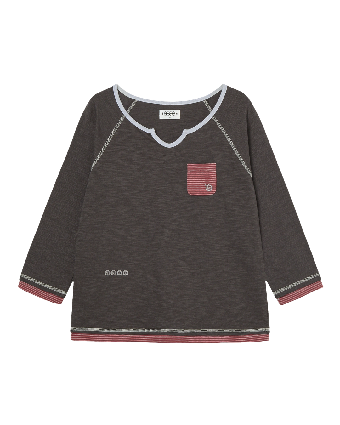 에이이에이이 LAYERED SLEEVE TEE [CHARCOAL] 상품 이미지 1