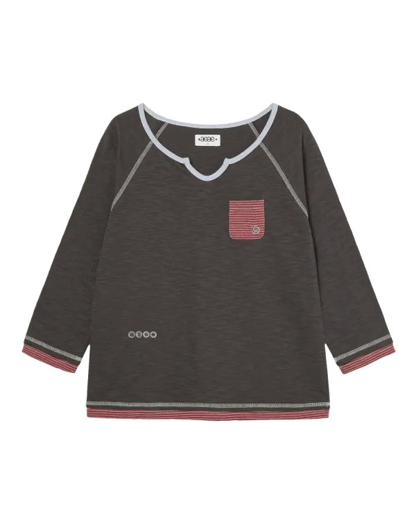 LAYERED SLEEVE TEE [CHARCOAL]
