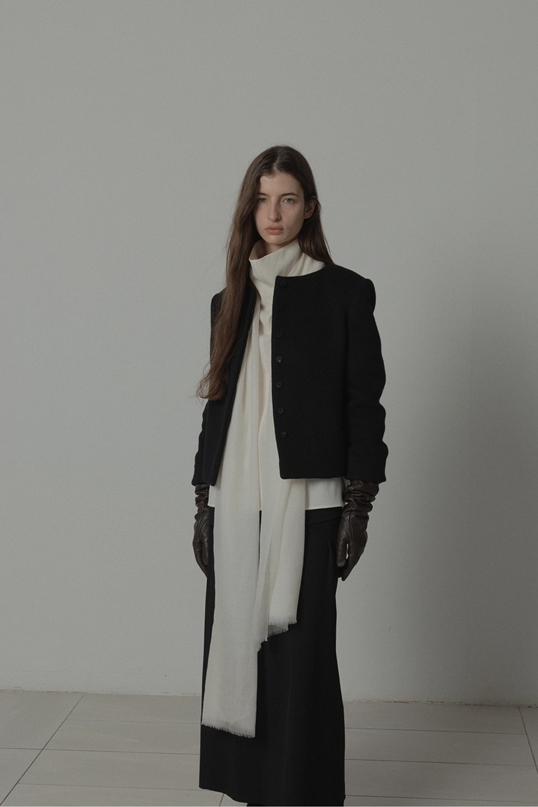 르917 CASHMERE COLLARLESS JACKET [BLACK][예약배송 10/21] 상품 이미지 2
