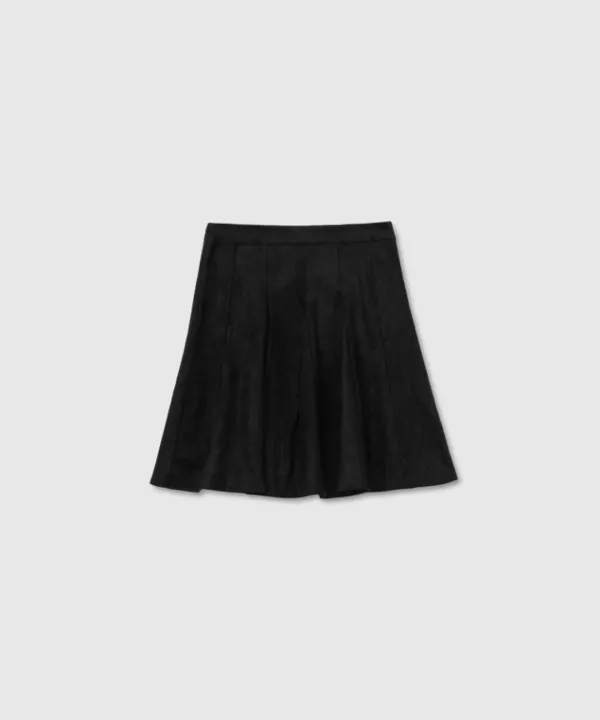 Suede midi skirt (Black)