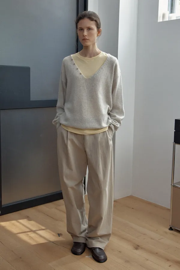 baker pintuck pants - beige