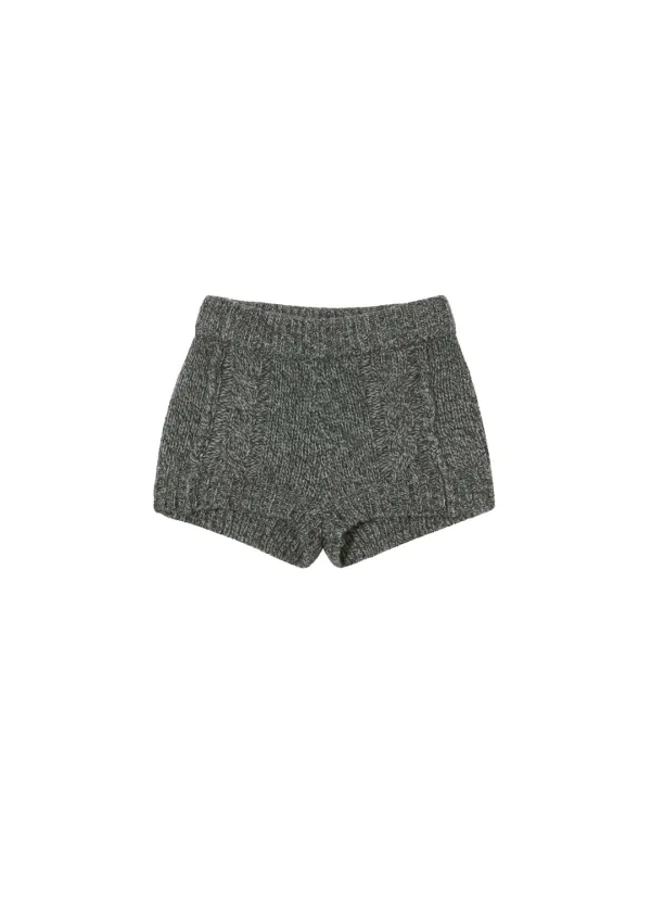 [2ND] CABLE KNIT SHORTS, MELANGE GRAY