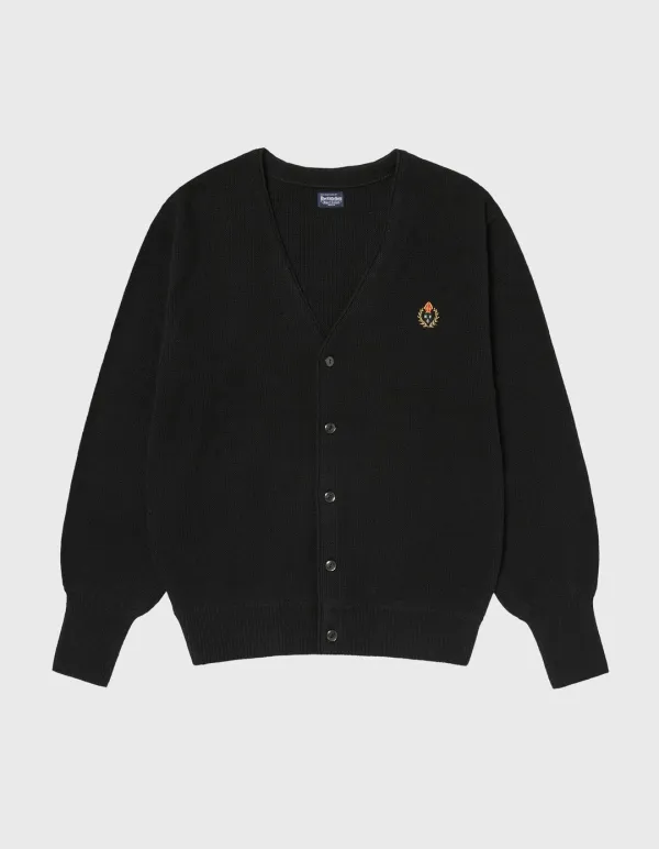 CREST TASMANIA WOOL CARDIGAN / Black