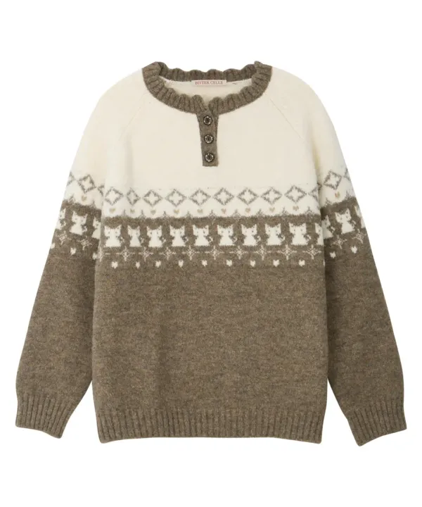 Cherish Cat Sweater-Mocha