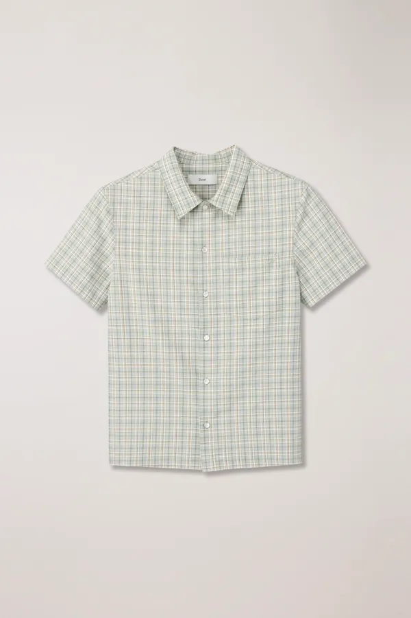 UNISEX CHECKED PAJAMA SHIRT OLIVE CHECK_UDSH6B133K1