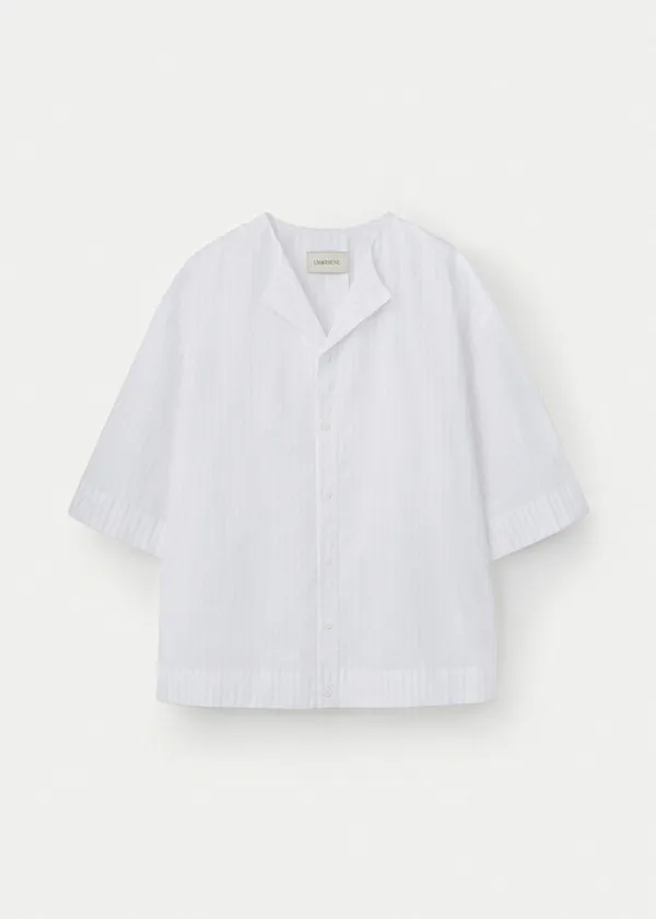 Convertible Collar Half Sleeve Shirts_Off White