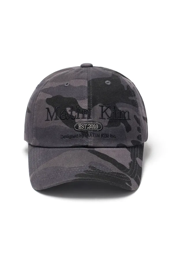 CAMOUFLAGE LOGO BALL CAP IN CHARCOAL