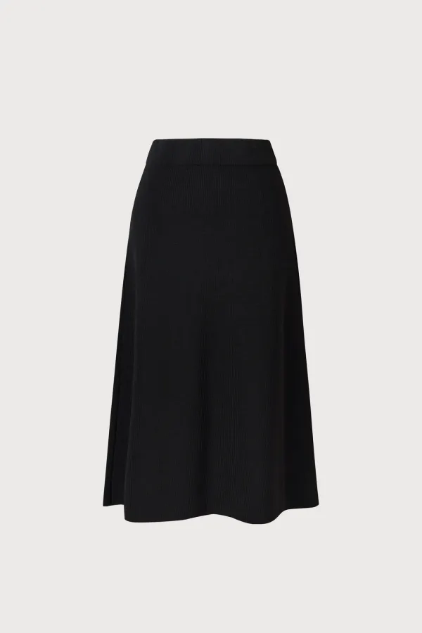 Part.8 Ribbed knit skirt (cream, black)
