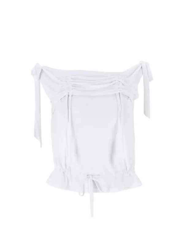 RABBIT SHIRRING T-SHIRT WHITE