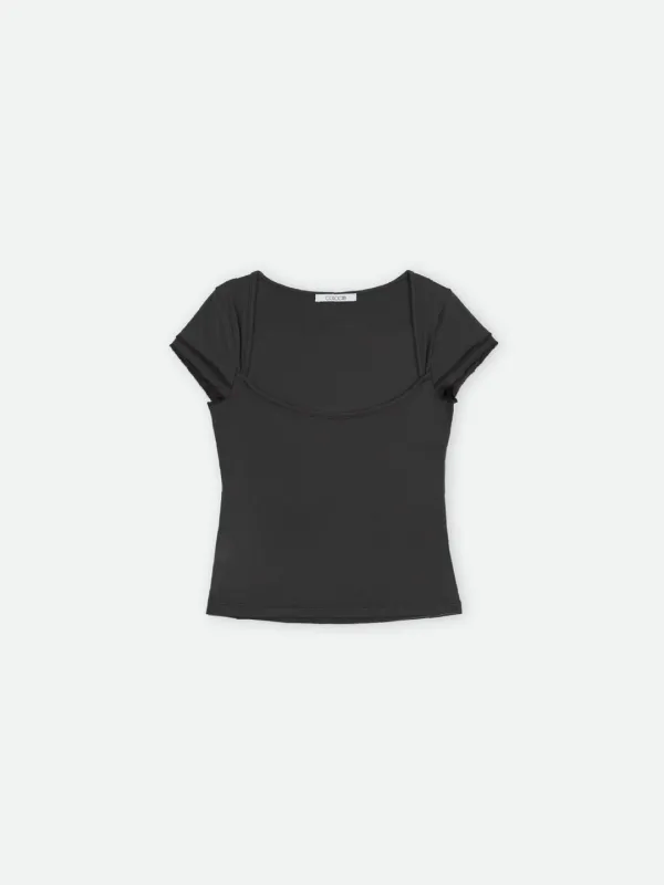 ✲ 5TH  LEAF SQUARE T-SHIRT DARK GRAY
