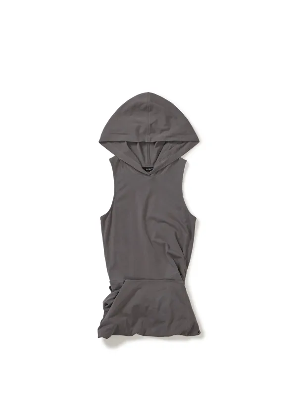 [3rd REORDER] HOODED SLEEVELESS TOP (DARK GREY)