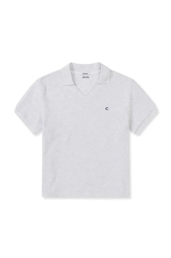 [25SS clove] Layered Collar Terry T-shirt (Light Grey)