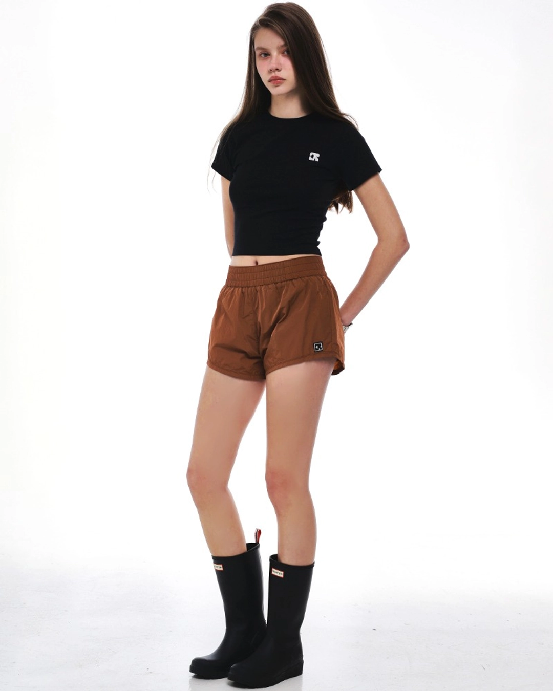 센토르 EMBLEM PATCH NYLON SHORTS_BROWN 상품 이미지 1
