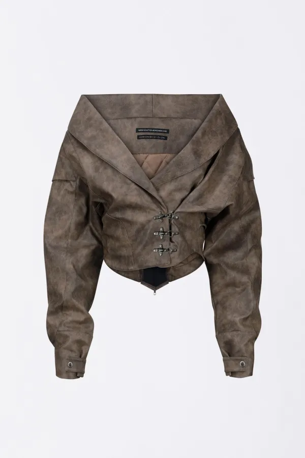 Corset Latch Down Jacket Brown
