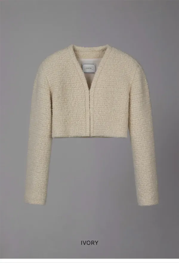 BOUCLE V CROP CARDIGAN