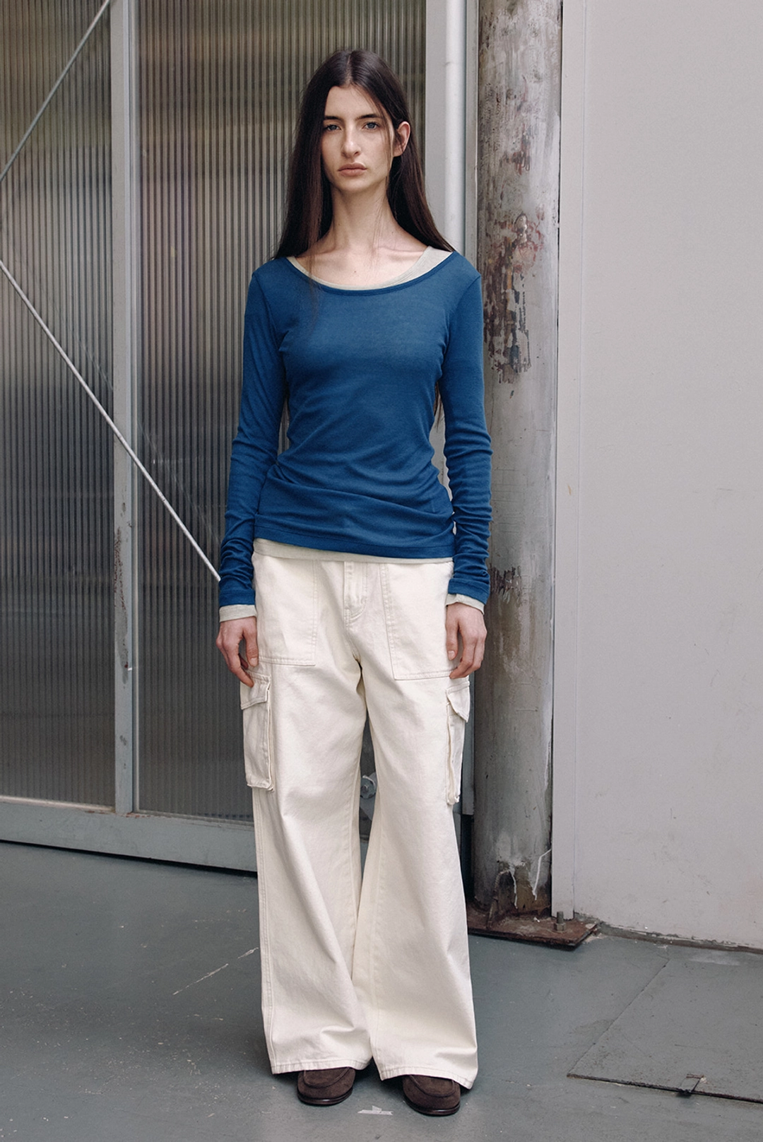 브렌다 브렌든 soft layered tee - blue 상품 이미지 1