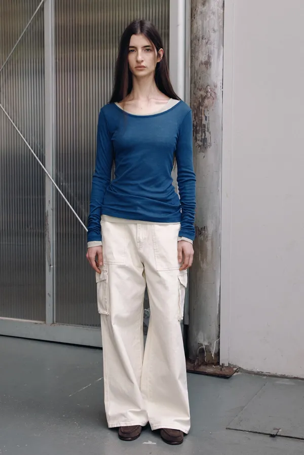 soft layered tee - blue