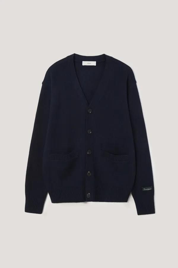 UNISEX BOYFRIEND KNIT CARDIGAN DARK NAVY_UDSW6A102N3