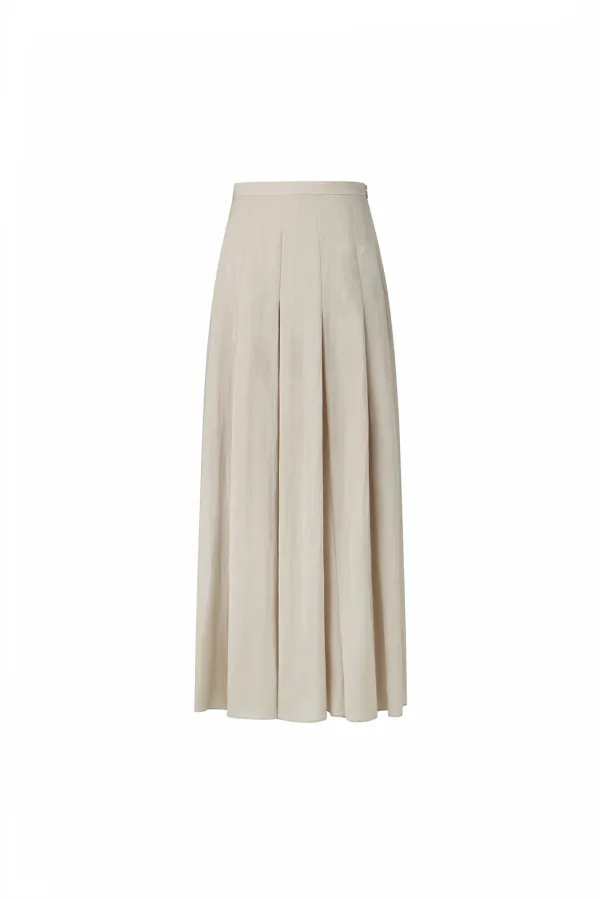 [6월 16일 예약배송] SOFT MAXI PLEATED SKIRT [BEIGE]