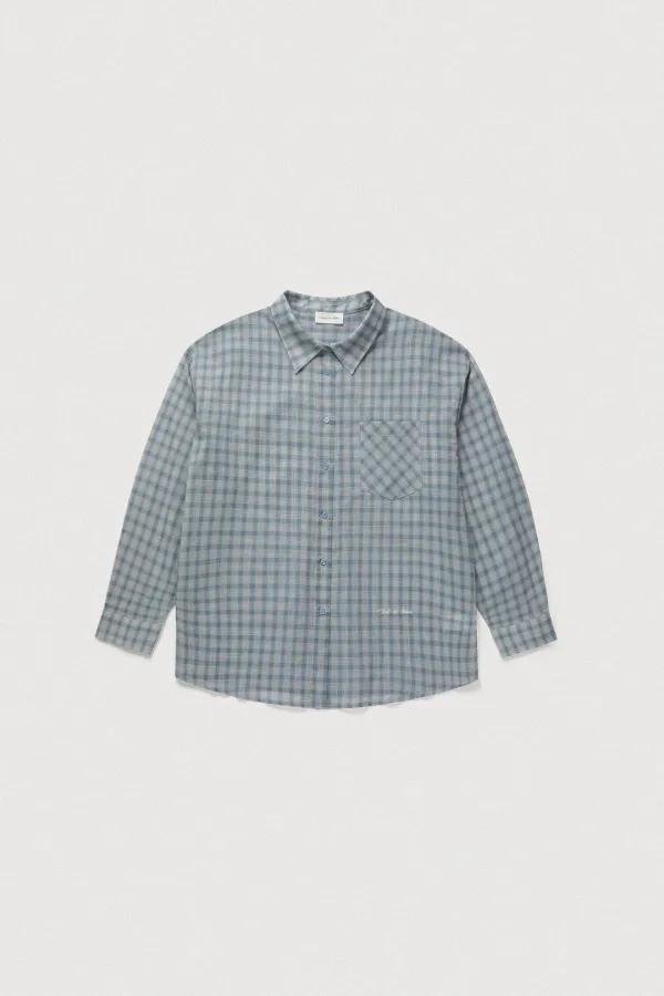 OVERFIT SOFT PLAID SHIRT [SKY BLUE]