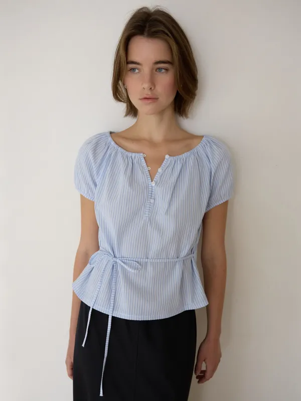 A STRIPE BUTTON BLOUSE_LIGHT BLUE