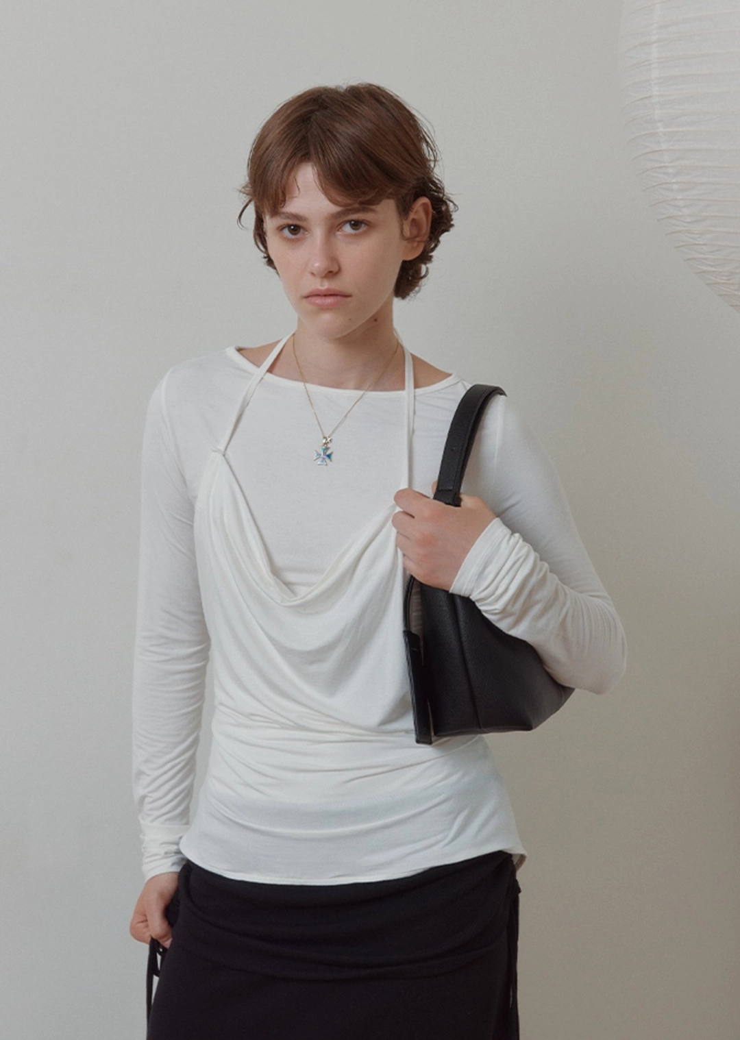 아노에틱 ANC STRING LAYERED LONG SLEEVE_IVORY 상품 이미지 1