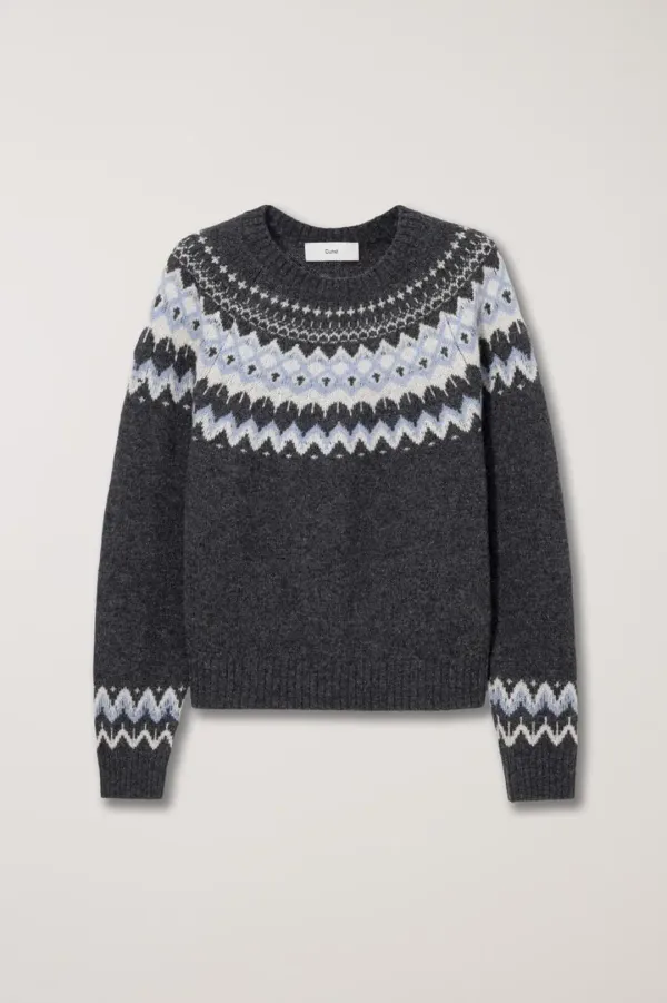 UNISEX FAIRISLE SWEATER CHARCOAL GREY