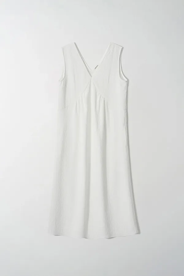 arles v-neck long dress_jacquard