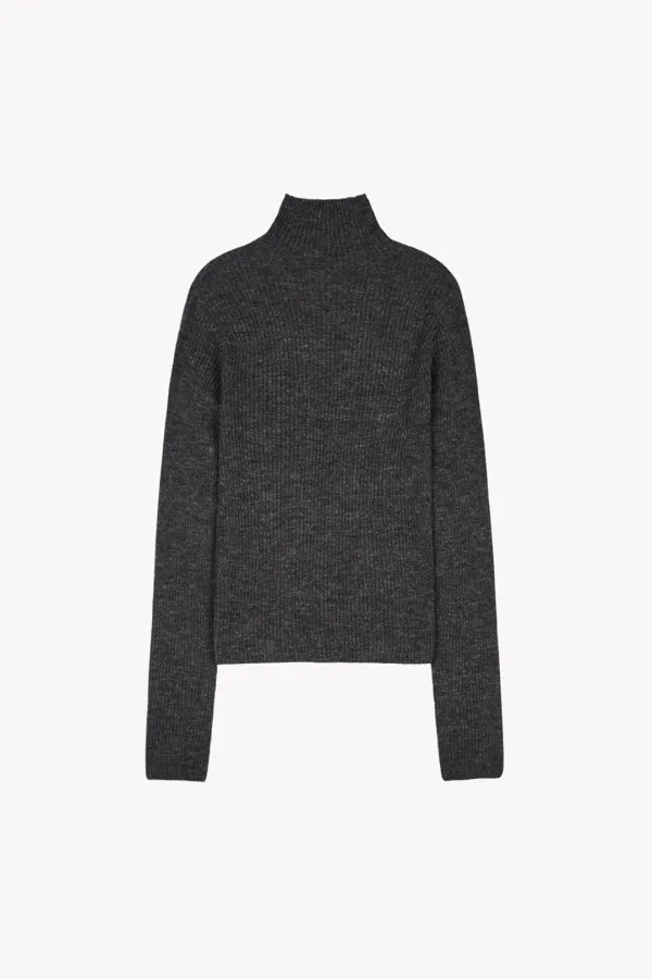 Coze Alpaca Rib Mock Knit (Charcoal)