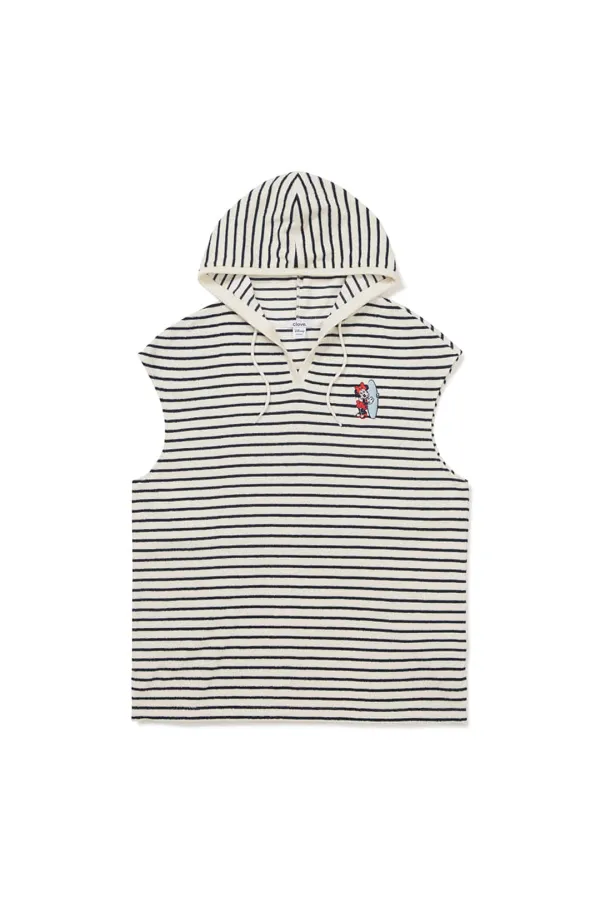 [26SM clove] Mickey_Stripe Cover-Up (Black)