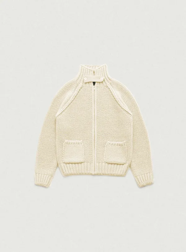 Oversized Soap Zip-Up Knit Cardigan_Ivory