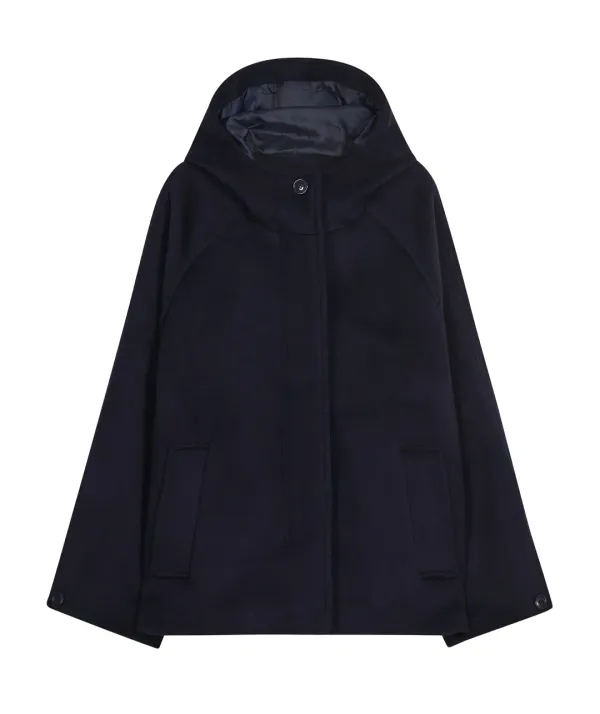 Hooded Half Coat [Navy]