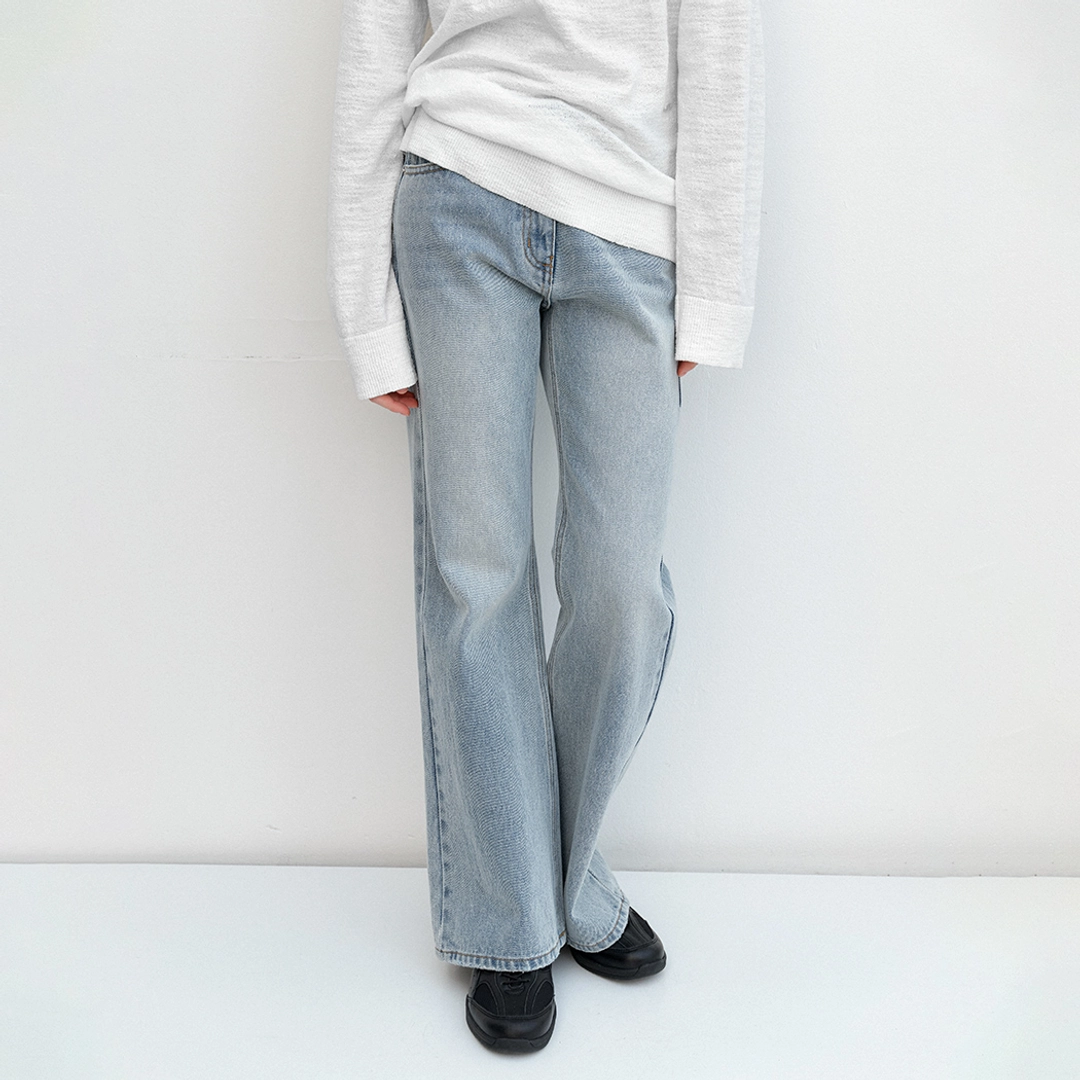 아뜰리에 나인 (PT-5755)AN NATURAL SEMI BOOTSCUT DENIM PANTS 상품 이미지 1