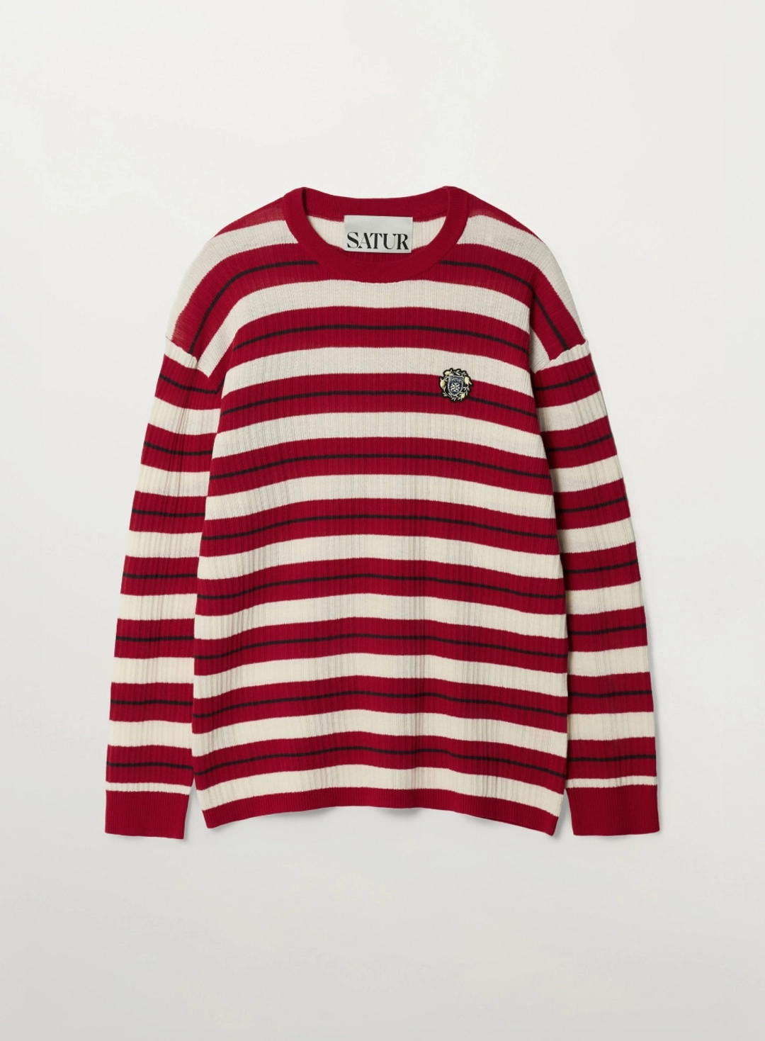 세터 Crest Logo Stripe Knit - Red 상품 이미지 1