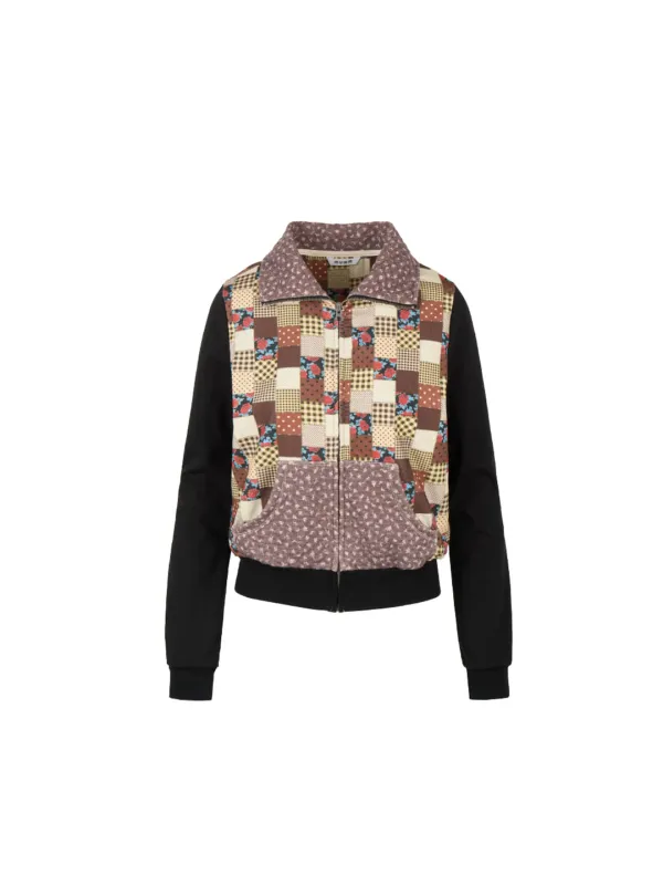 Patchwork Knit Blouson (Black)
