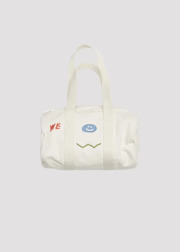 COTTON DUFFLE BAG MINI WE LOVE ECRU