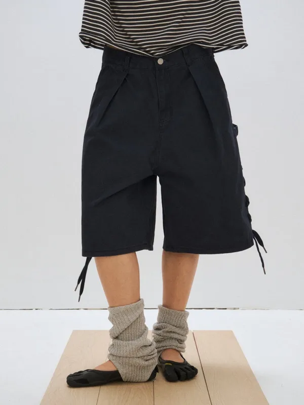 [PLZPROJECT][2차] LACE-UP BERMUDA PANTS, NAVY
