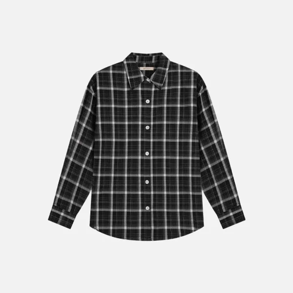 SITP5311 워시드 체크 셔킷_Black