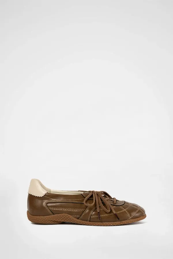 3-WAY FOLDOVER TONGUE SNEAKERS / BROWN