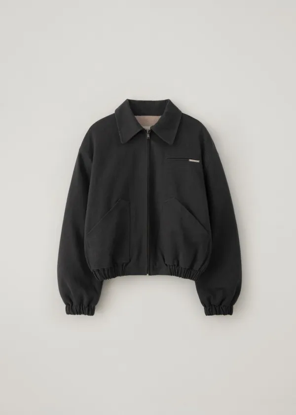 [3oz quilted] Vasily fleece quilted blouson (nite gray)