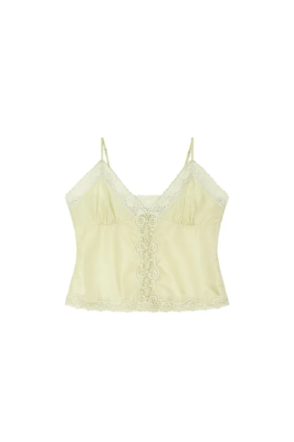 LACE SLIP SLEEVELESS TOP (LIGHT GREEN)